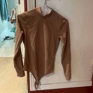 Bodysuit. Worn once! Abercrombie. Tan. Turtleneck. Small.